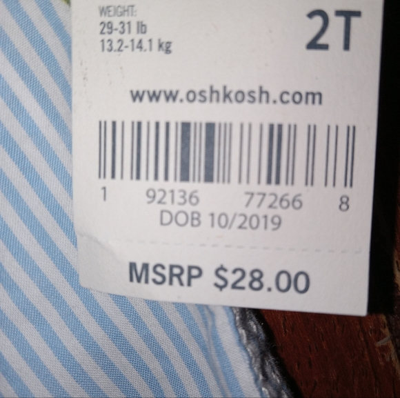 2t Nwt Oshkosh Bgosh button down shirt - Picture 6 of 6